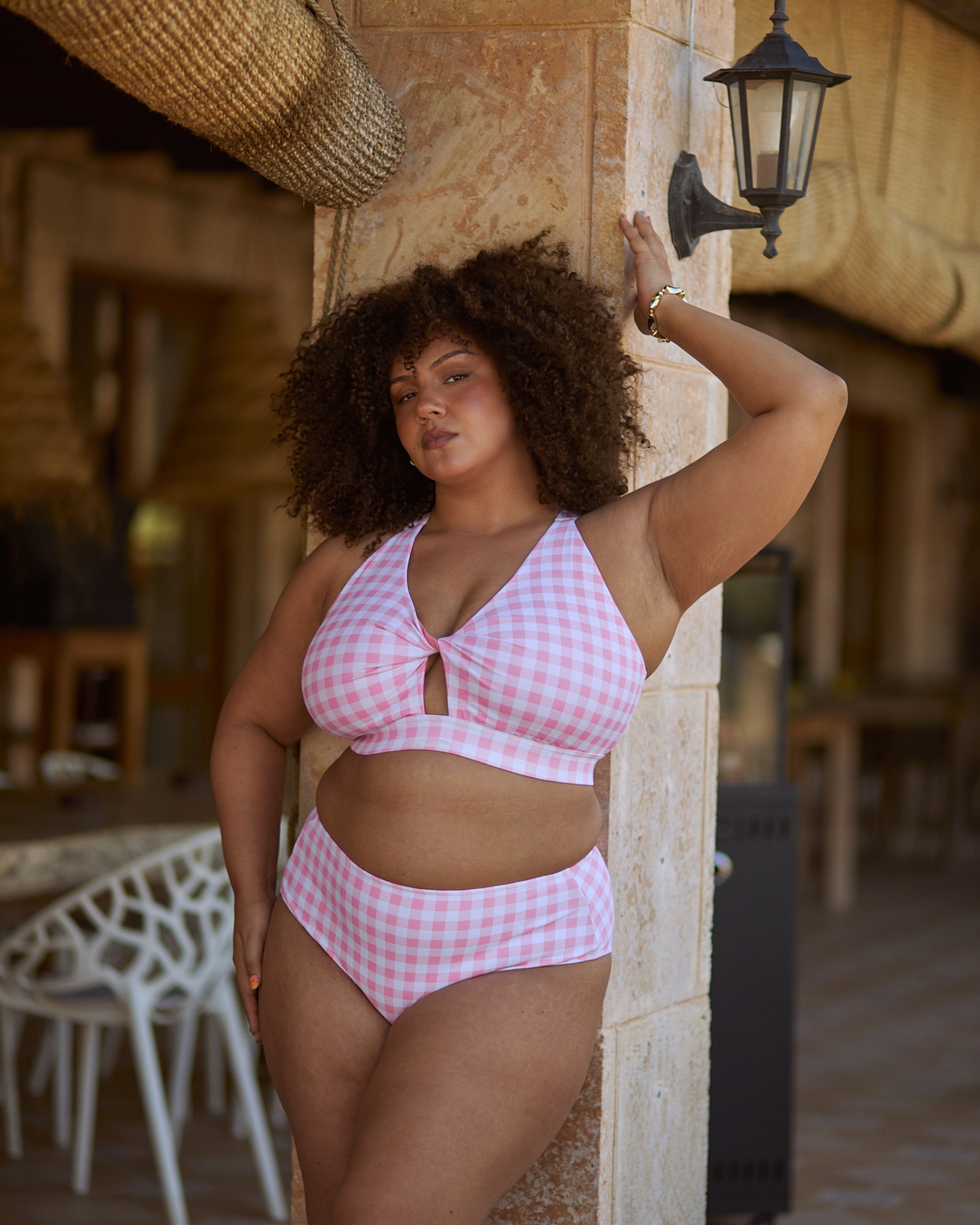 ROSA FULLER BUST BIKINI TOP - PALOMA GINGHAM