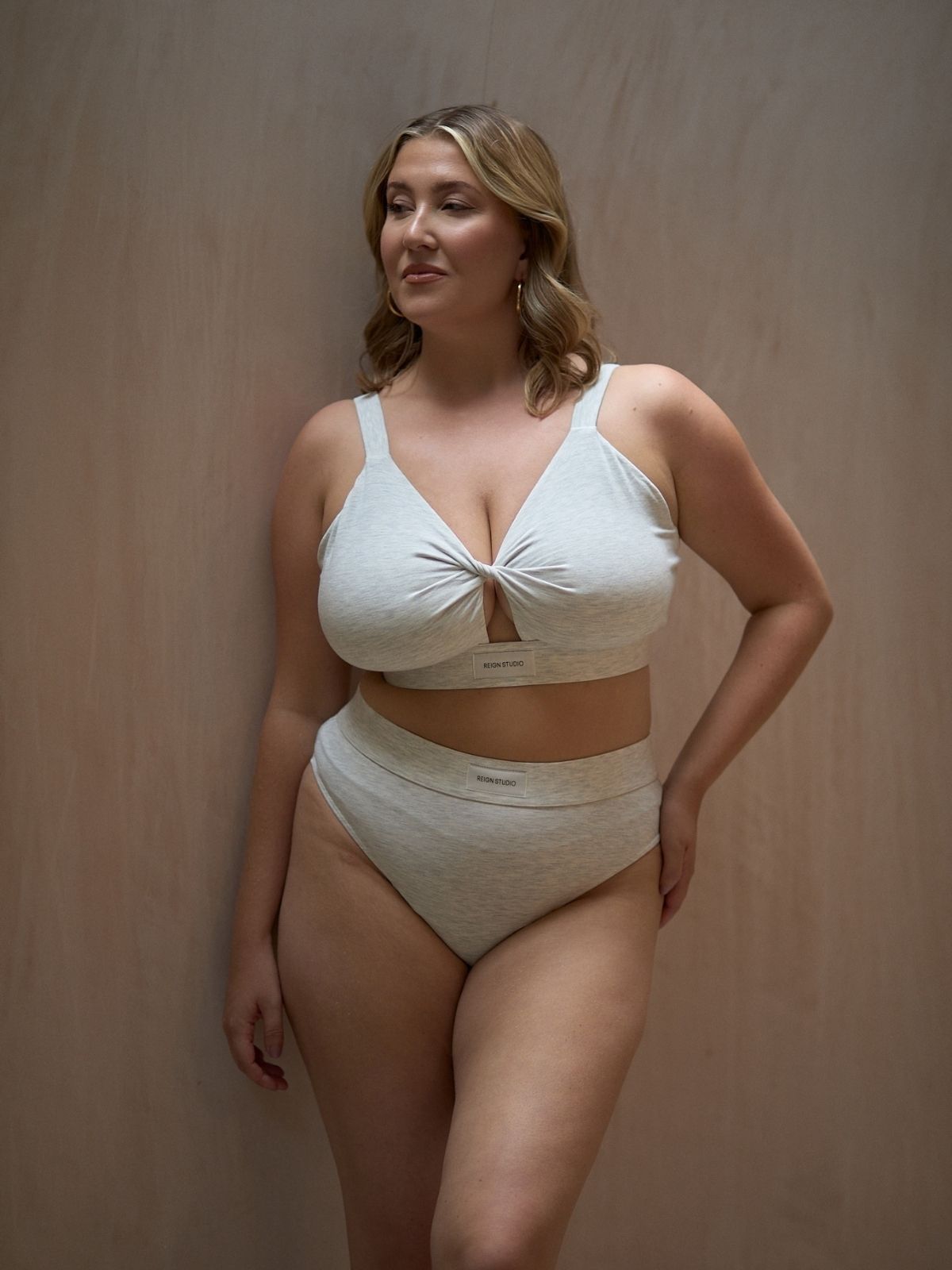 Maya Fuller Bust Bralette Top - Chai Foam (Grey Melange)