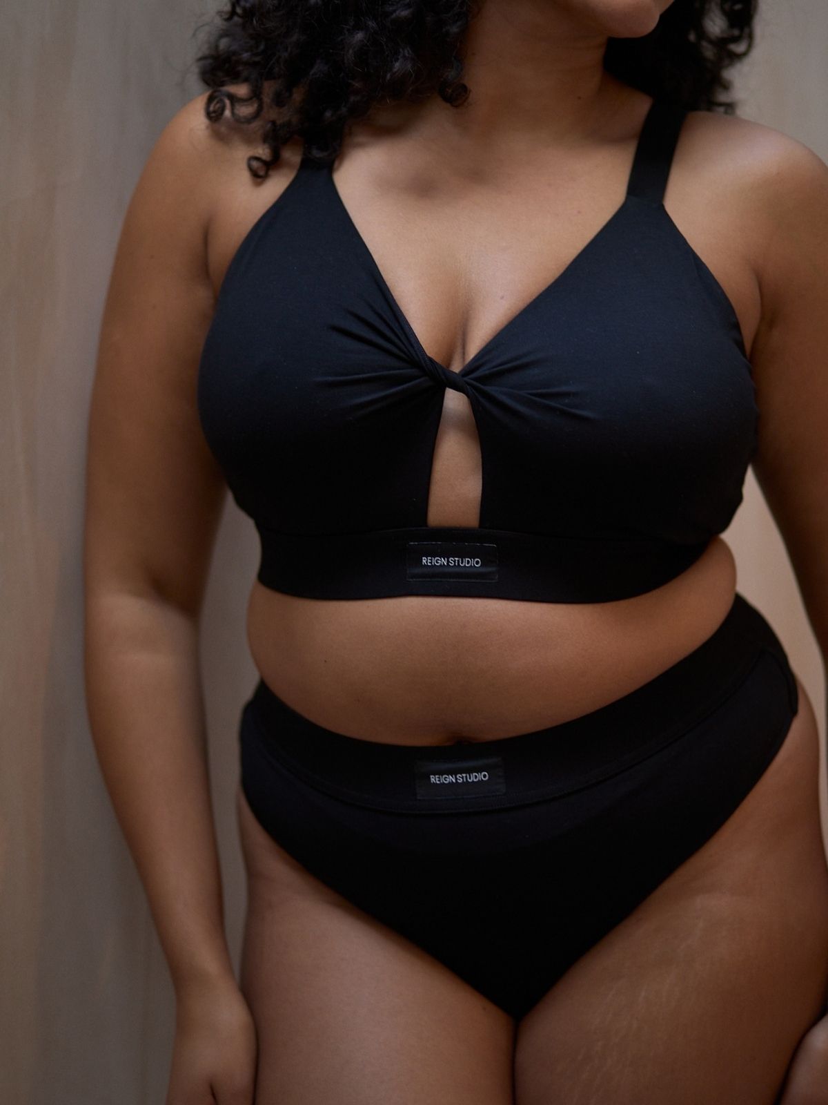 Maya Fuller Bust Bralette Top - Americano (Black)