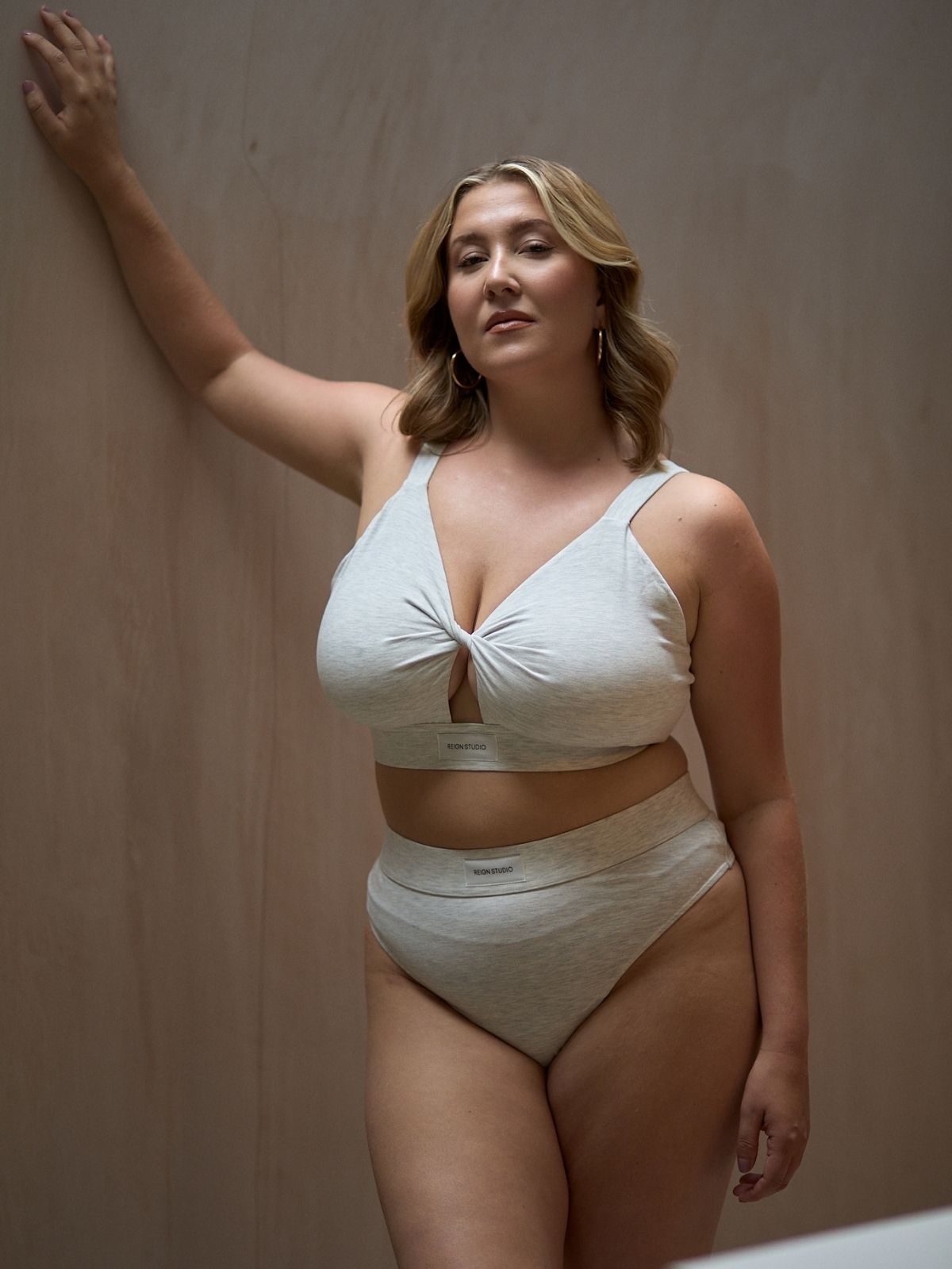 Maya Fuller Bust Bralette Top - Chai Foam (Grey Melange)