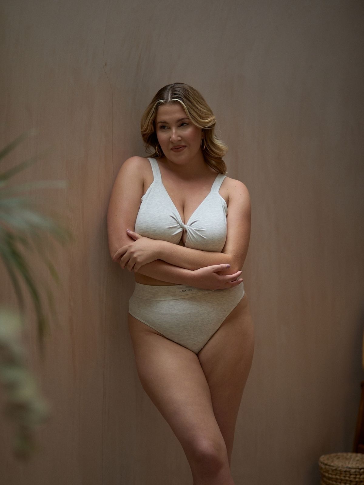 Maya Fuller Bust Bralette Top - Chai Foam (Grey Melange)