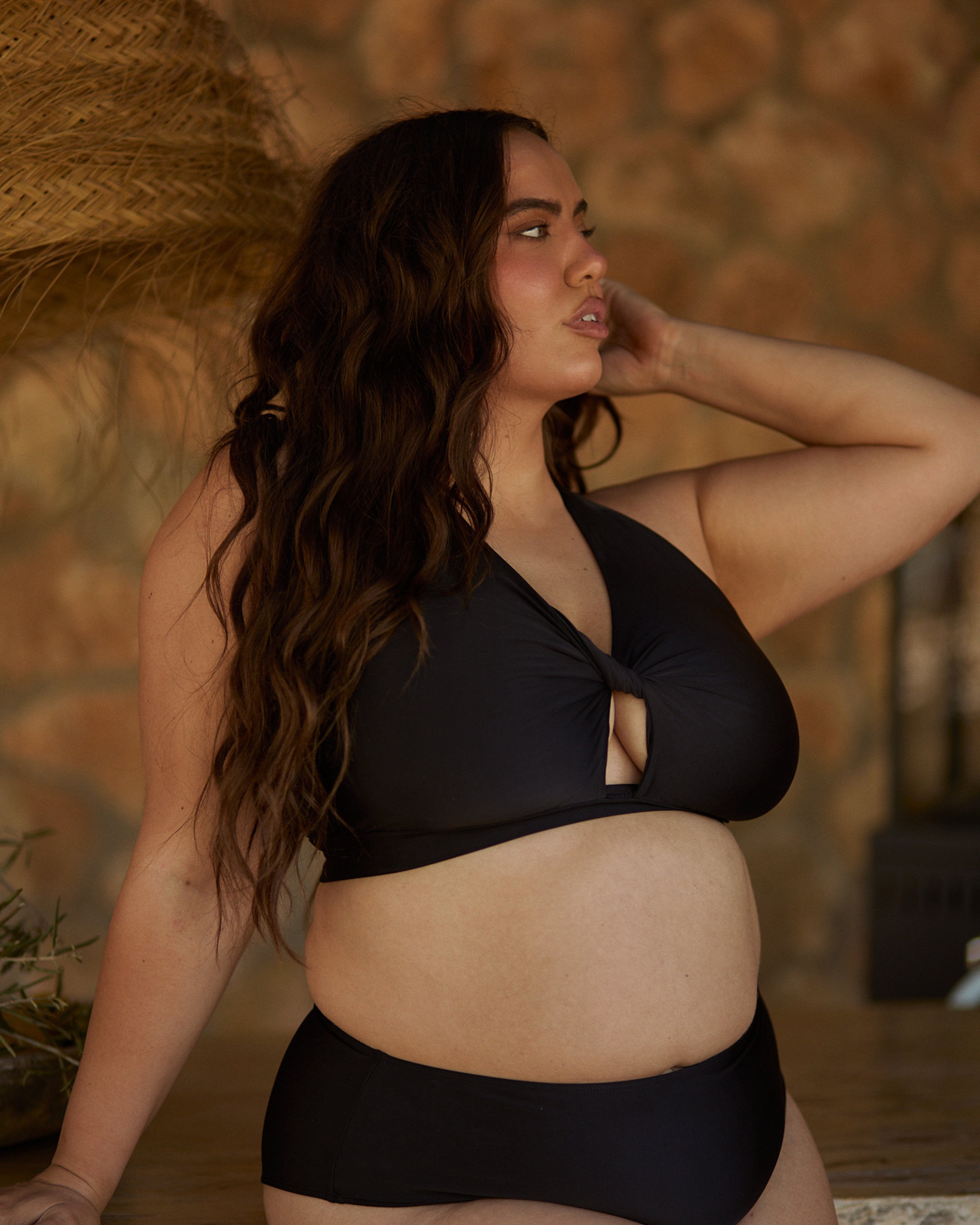 ROSA HIGH-WAISTED BIKINI BOTTOMS - MIDNIGHT (BLACK)