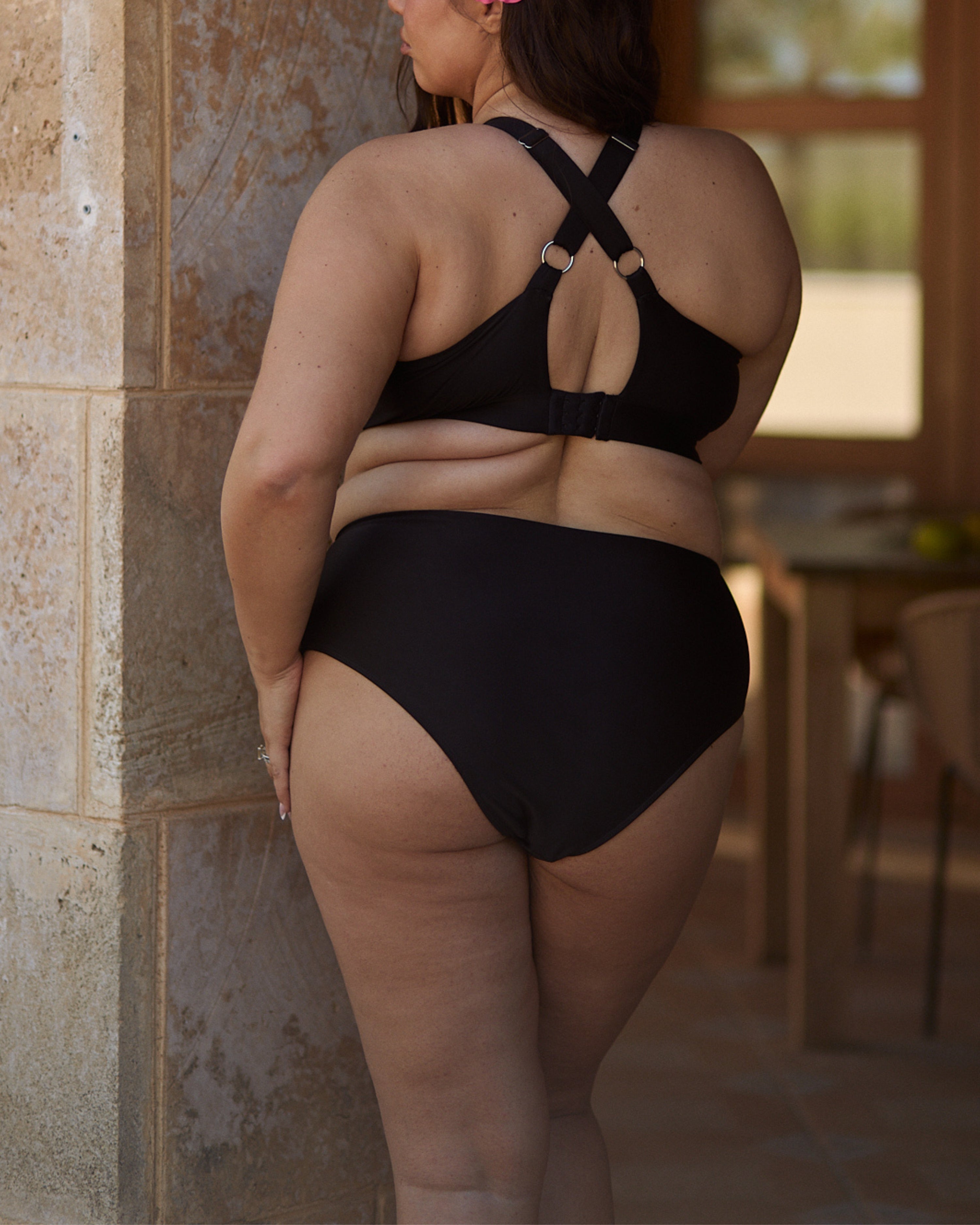 ROSA HIGH-WAISTED BIKINI BOTTOMS - MIDNIGHT (BLACK)