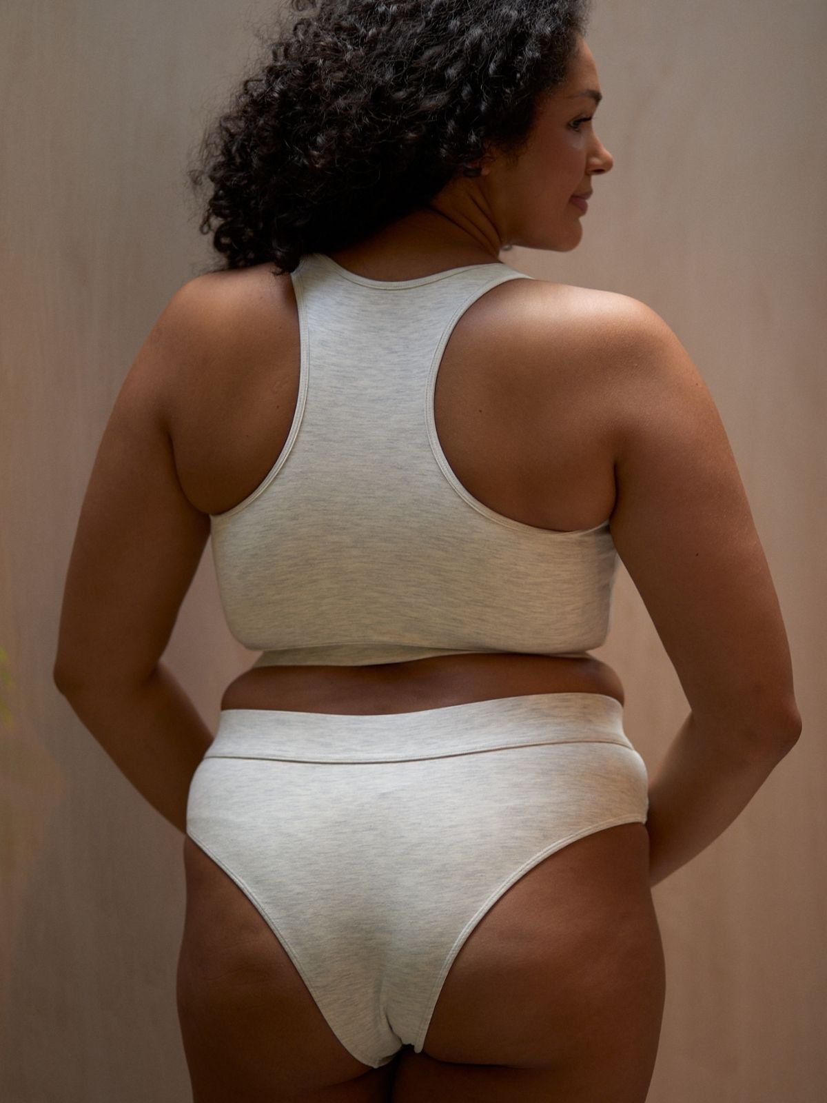 High-Waisted Knickers - Chai Foam (Grey Melange)