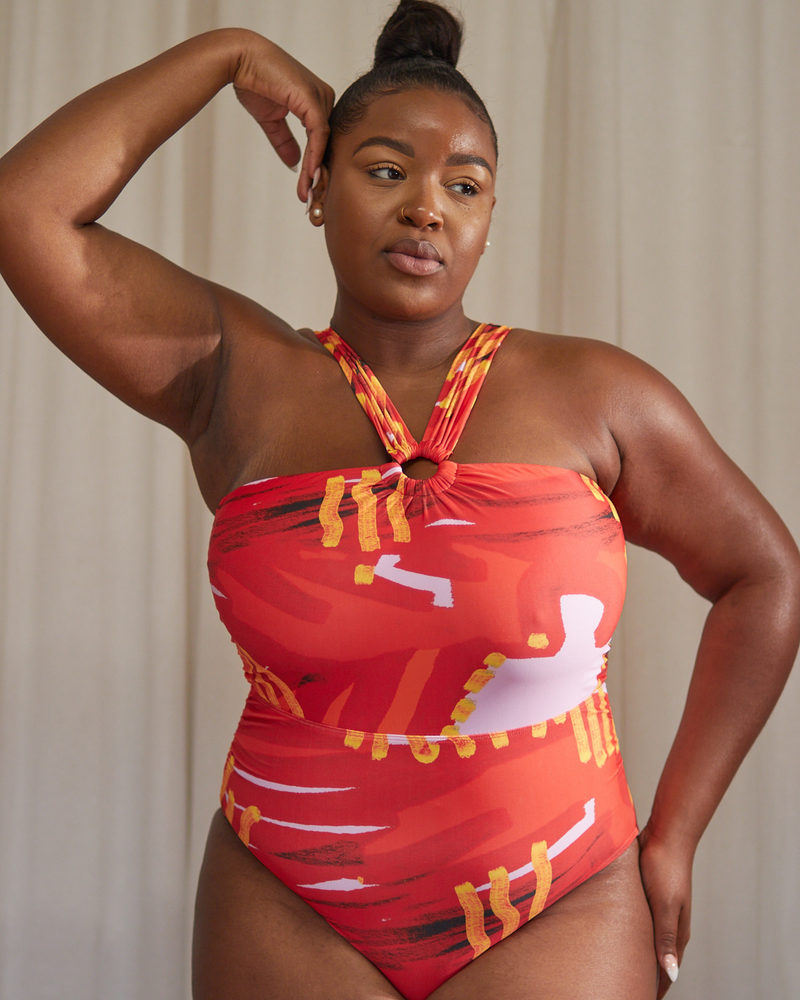 NAOMI RING FULLER BUST SWIMSUIT - CARNIVAL PRINT