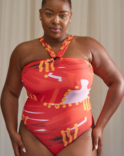 NAOMI RING FULLER BUST SWIMSUIT - CARNIVAL PRINT