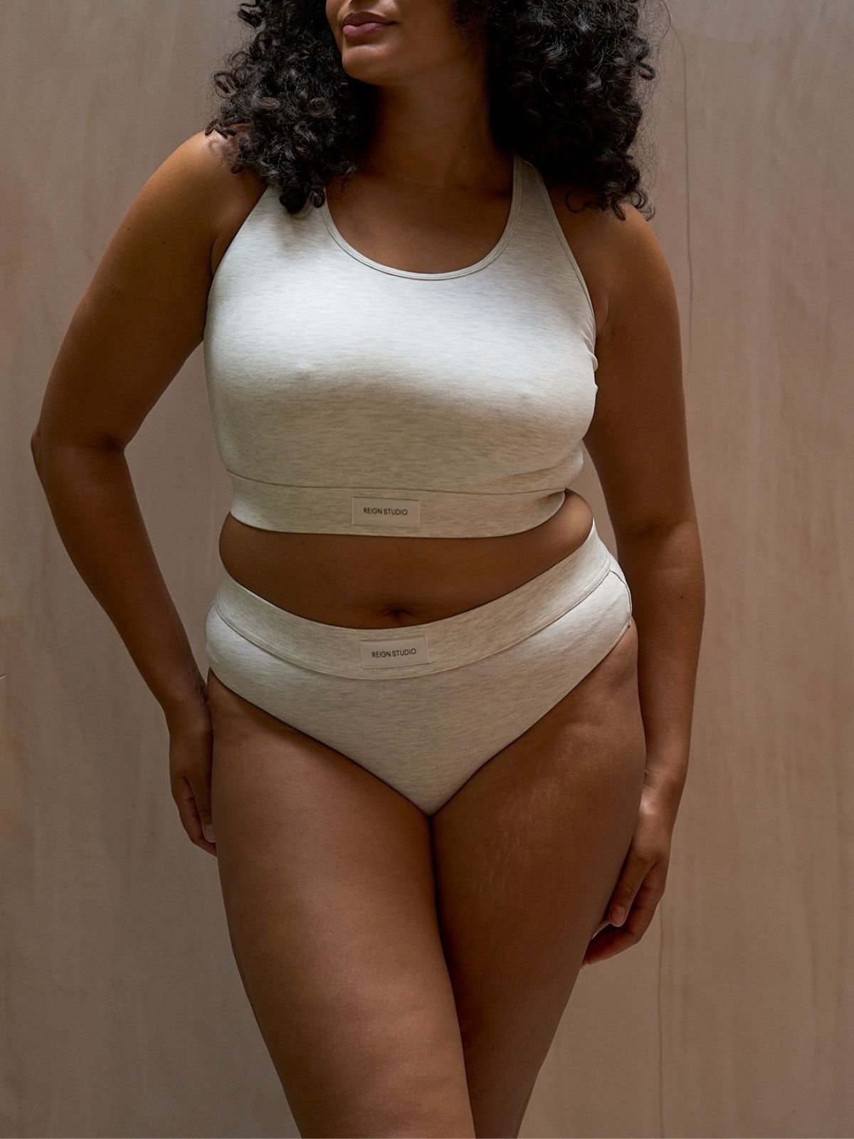 High-Waisted Knickers - Chai Foam (Grey Melange)