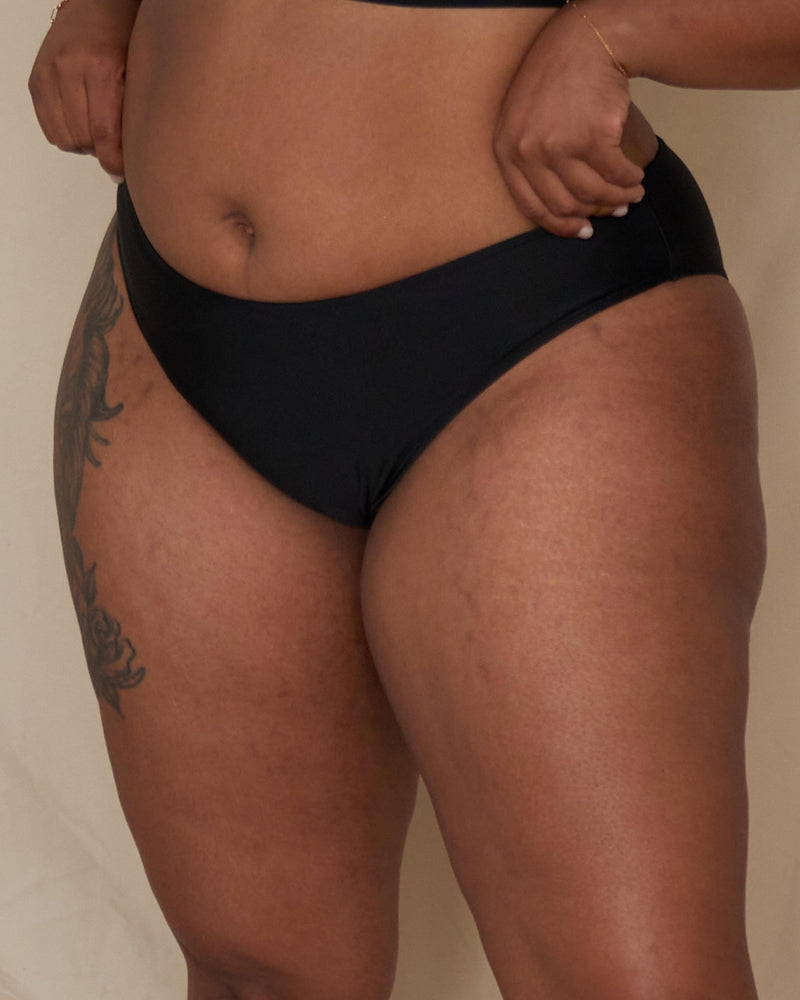ROSA MID-RISE BIKINI BOTTOMS - MIDNIGHT (BLACK)
