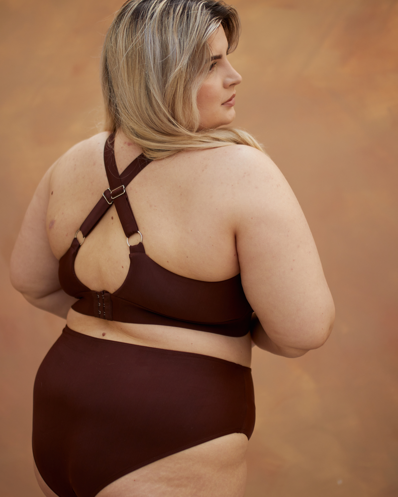 ROSA HIGH-WAISTED BIKINI BOTTOMS - ESPRESSO