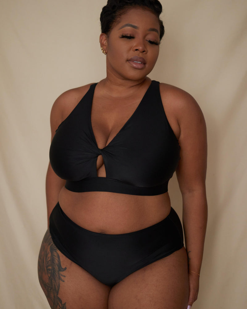 ROSA HIGH-WAISTED BIKINI BOTTOMS - MIDNIGHT (BLACK)