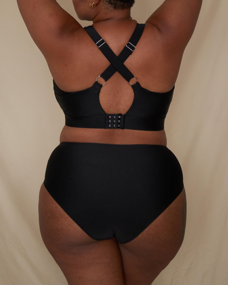 ROSA HIGH-WAISTED BIKINI BOTTOMS - MIDNIGHT (BLACK)