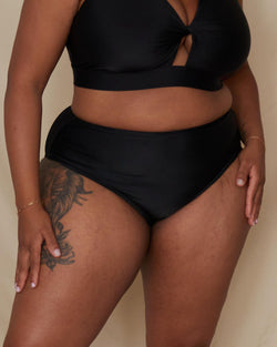 ROSA HIGH-WAISTED BIKINI BOTTOMS - MIDNIGHT (BLACK)