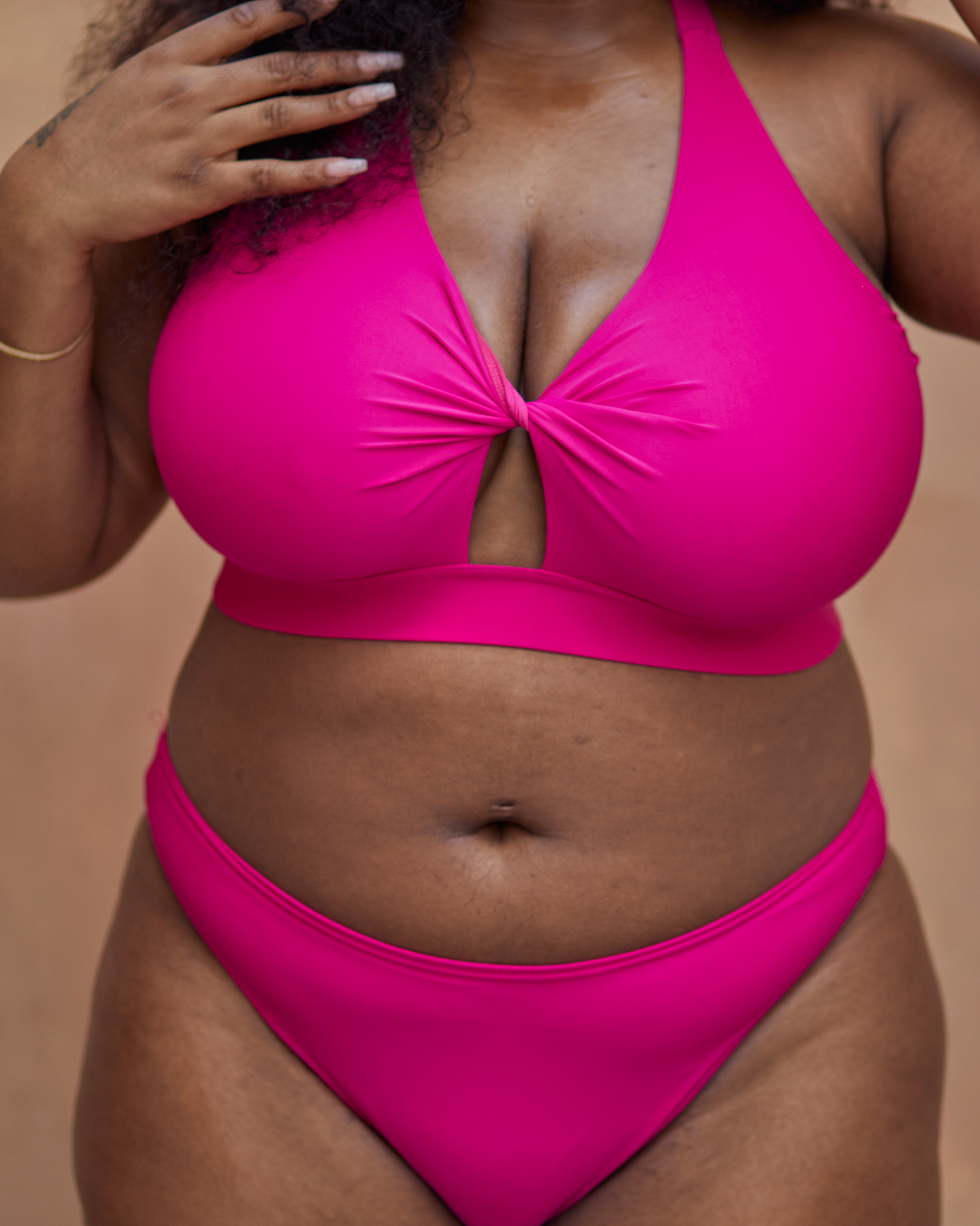 ROSA MID-RISE BIKINI BOTTOMS - FUCHSIA PINK