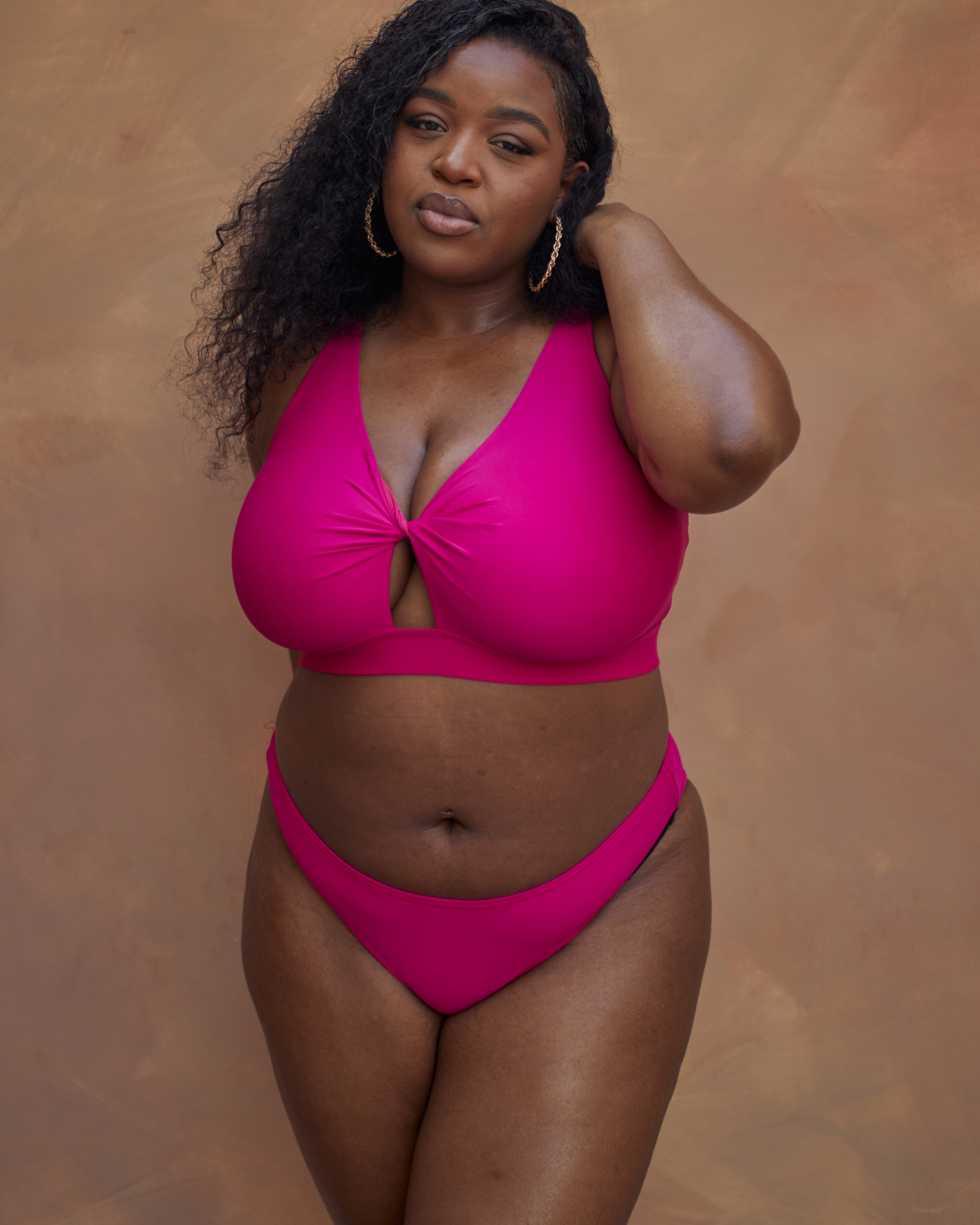 ROSA MID-RISE BIKINI BOTTOMS - FUCHSIA PINK